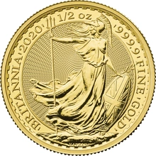 Moneda Britannia de Oro de 1/2 oz 2020