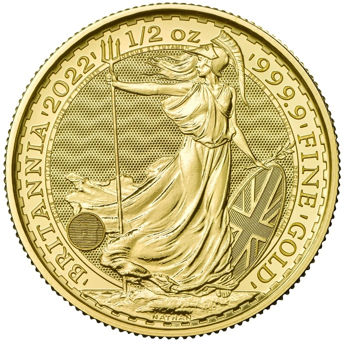 Moneda Britannia de Oro de 1/2 oz 2022