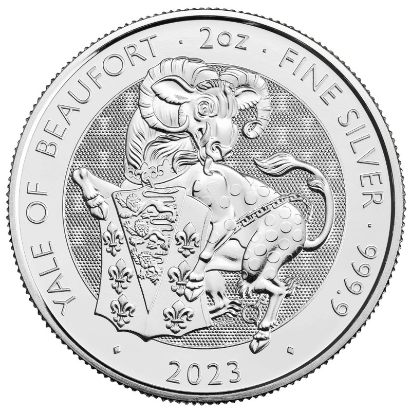 Moneda Bestias Tudor Eale de Beaufort de Plata de 2 oz