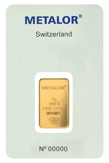 Lingote de Oro de 5 g Metalor