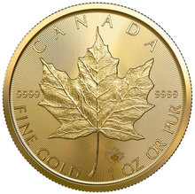 Moneda Maple Leaf Canadiense de Oro de 1 oz 2022