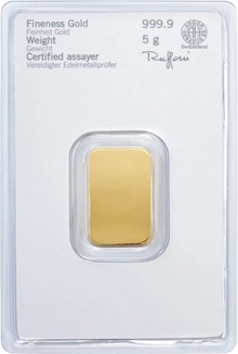 Lingote de Oro de 5 g Heraeus