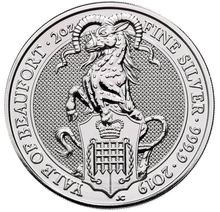 Moneda Bestias de la Reina El Eale de Beaufort de Plata de 2 oz