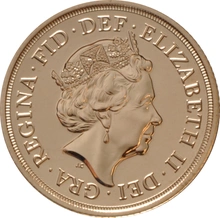 Moneda Soberano de Oro Isabel II Quinto Retrato