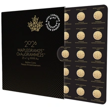 MapleGram 2026 25 x Monedas de oro de 1 g