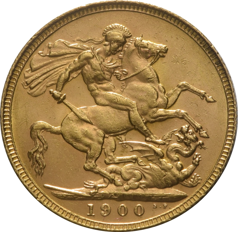 Moneda Soberano de Oro 1900 Victoria Velada (L)