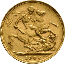 Moneda Soberano de Oro 1906 Eduardo VII (P)
