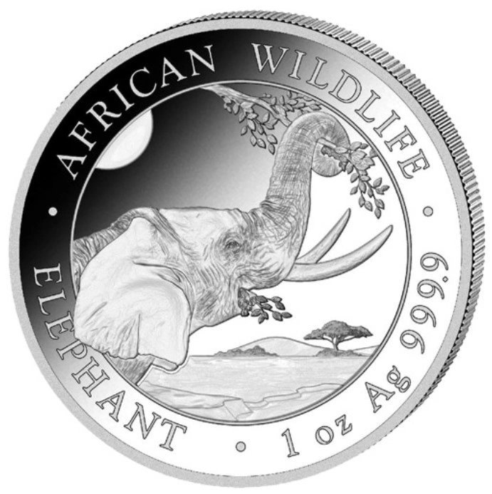 Moneda Elefante Somalí de Plata de 1 oz 2023