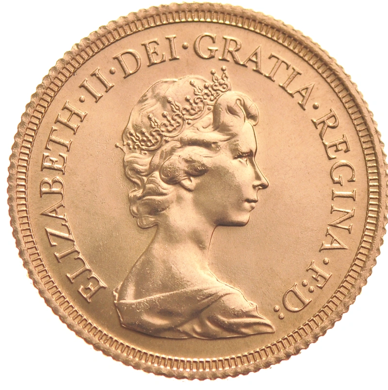 Moneda Soberano de Oro Isabel II Segundo Retrato