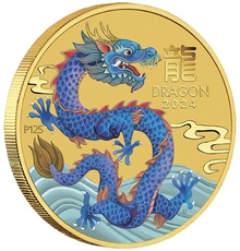 Moneda 2024 1/20 oz del Año del Dragón de la Casa de la Moneda de Perth