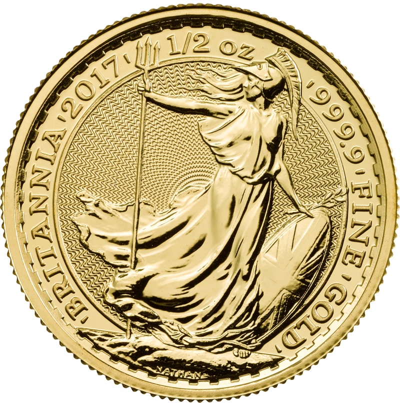 Moneda Britannia de Oro de 1/2 oz 2017