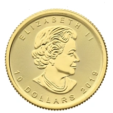 Maple Leaf Canadiense de 1/4 oz de Oro 2019