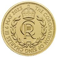 Moneda de oro de £25 cuartos de onza de la Coronación de 2023