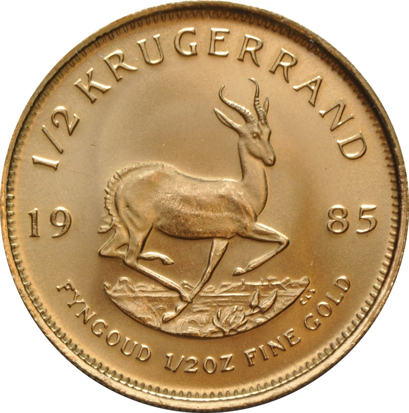 Moneda Krugerrand de 1/2 oz de Oro 1985