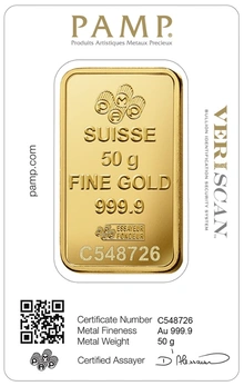 Lingote de Oro de 50 g PAMP