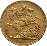 Moneda Soberano de Oro 1907 Eduardo VII (S)