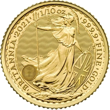 Moneda Britannia de Oro de 1/10 oz 2021