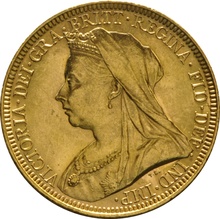 Soberano de Oro 1895 - Victoria Velada (M)