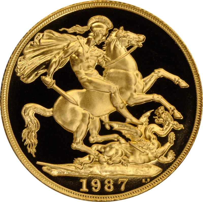Moneda Soberano Doble de Oro Proof 1987