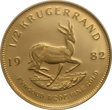 Moneda Krugerrand de Oro de 1/2 oz Proof 1982