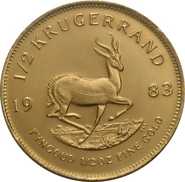 Moneda Krugerrand de 1/2 oz de Oro 1983