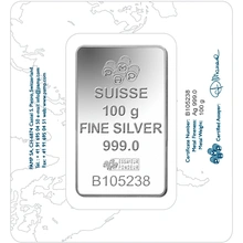 Lingote de Plata de 100 g PAMP