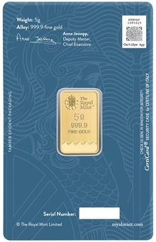 NUEVA Lingote de Oro de 5 g Britannia