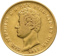 Moneda 20 Liras Sardas - Carlos Alberto 1834