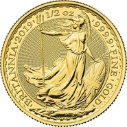 Moneda Britannia de Oro de 1/2 oz 2019
