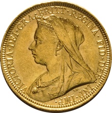 Soberano de Oro 1893 - Victoria Velada (S)