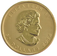 Maple Leaf Canadiense de 1 oz de Oro 2014
