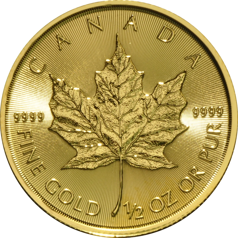 Maple Leaf Canadiense de 1/2 oz de Oro 2018