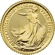 Moneda Britannia de Oro de 1/10 oz 2019