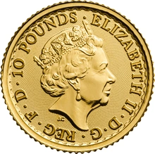 Moneda Britannia de Oro de 1/10 oz 2018
