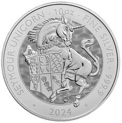 Moneda Bestias Tudor Unicornio de Seymour de Plata de 10 oz 2024