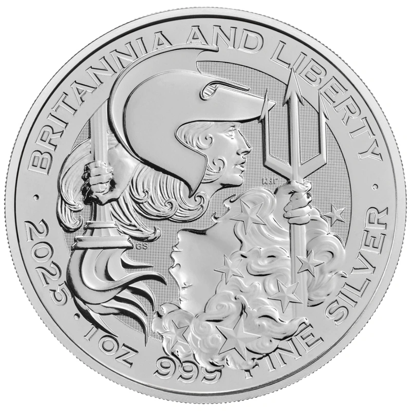 Moneda Britannia & Liberty de Plata de 1 oz 2025