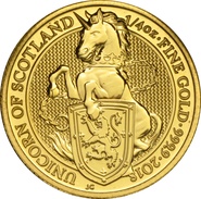 El Unicornio de Escocia, 1/4oz de Oro - Bestias de la Reina