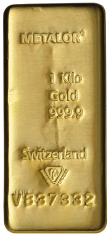 Lingote de Oro de 1 kg Metalor