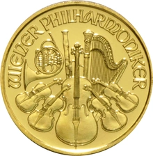 Moneda Filarmónica Viena de Oro de 1/10 oz 2017