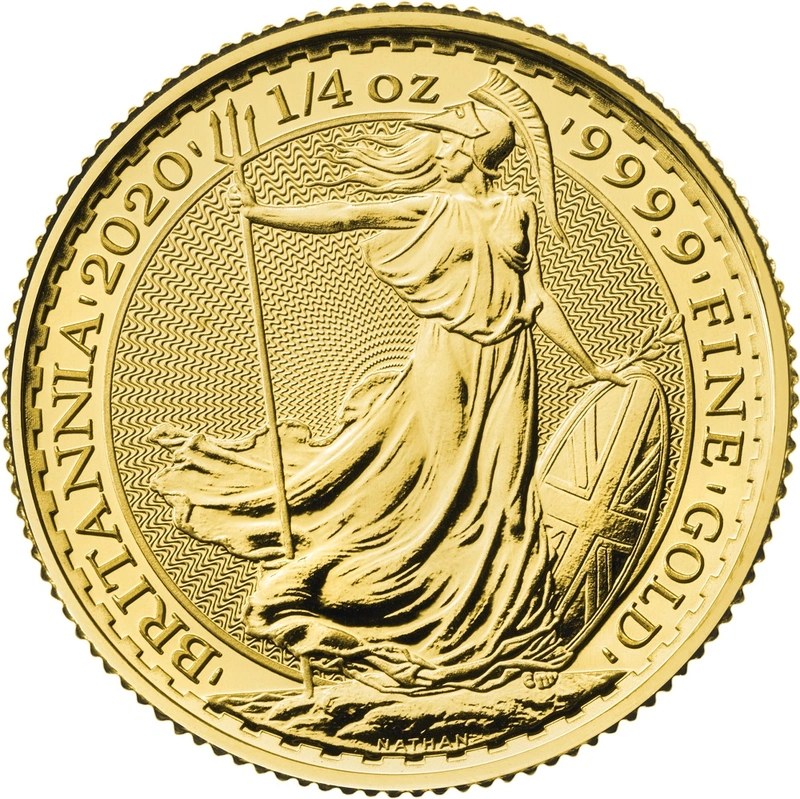 Moneda Britannia de Oro de 1/4 oz 2020
