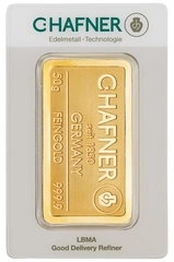 Lingote de Oro de 50 g C. Hafner