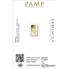 Lingote de Oro de 1 g PAMP