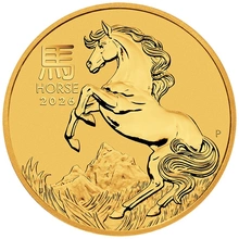 Moneda de oro Año del Caballo 2026 1/2 oz serie lunar australiana de Perth Mint