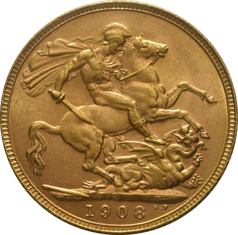 Moneda Soberano de Oro 1908 Eduardo VII (P)