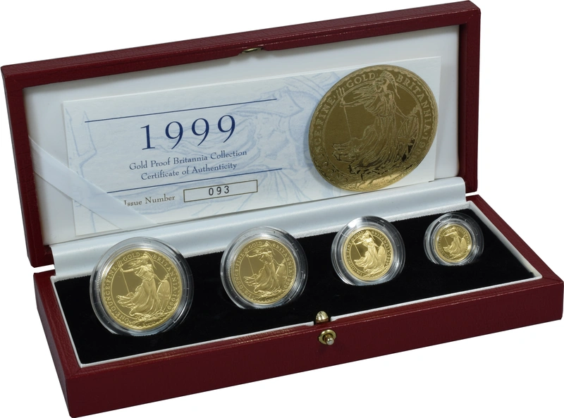 Juego de 4 Britannias Proof 1999 (en Caja Original)