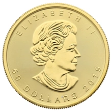 Maple Leaf Canadiense de 1 oz de Oro 2019
