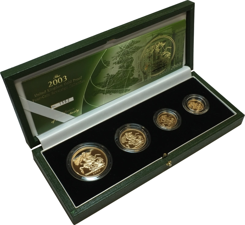 Juego de 4 Soberanos Proof 2003 en Caja Original