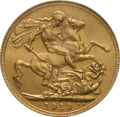 Moneda Soberano de Oro Jorge V 1913 Londres