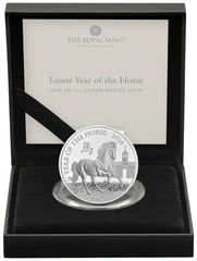 Moneda de plata Proof de 1 oz del Año del Caballo de 2026 de la Royal Mint