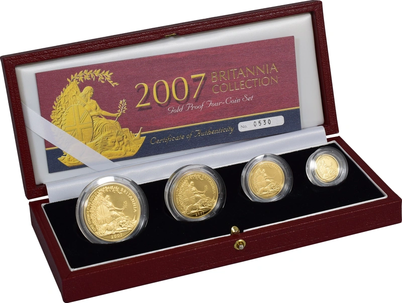 Juego de 4 Britannias Proof 2007 (en Caja Original)
